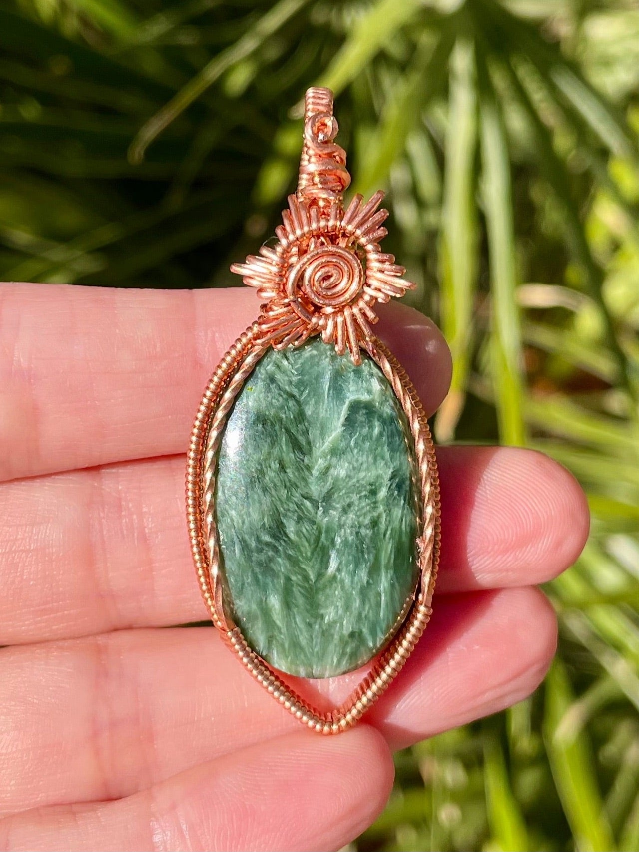 Seraphinite Sunburst Pendant