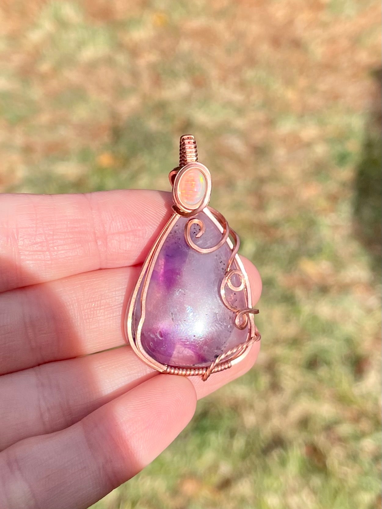 Amethyst Pendant with Opal