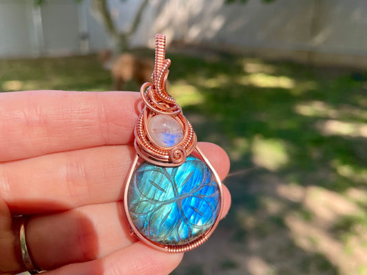 Labradorite & Moonstone Pendant